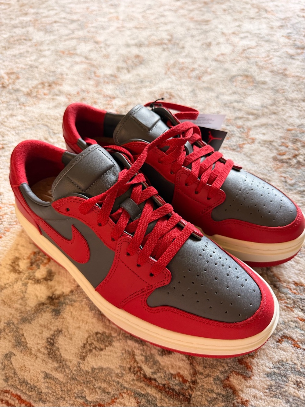Jordan Low-Top Sneakers in Red and Gray
